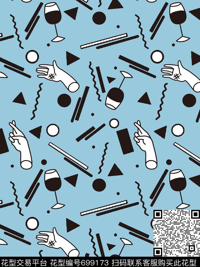 几何条纹碎花传统印花华亿平台下载（图片编号: 699173） - 瓦栏（Walan）