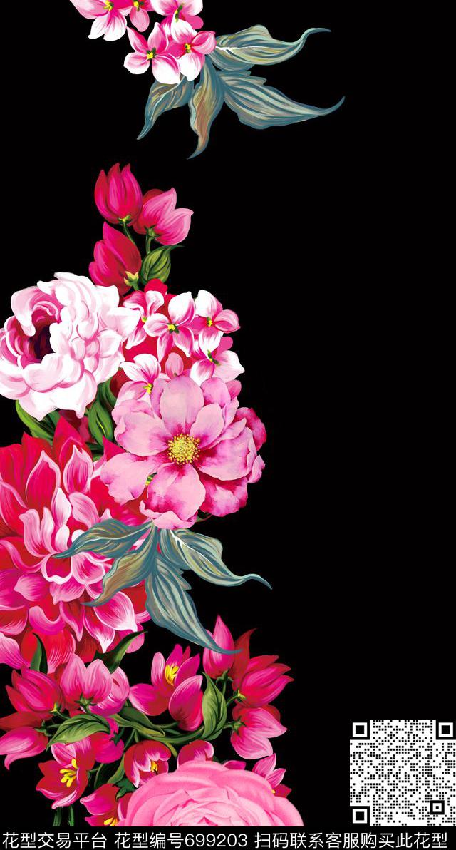 欧式潮流大花数码印花华亿平台下载（图片编号: 699203） - 瓦栏（Walan）