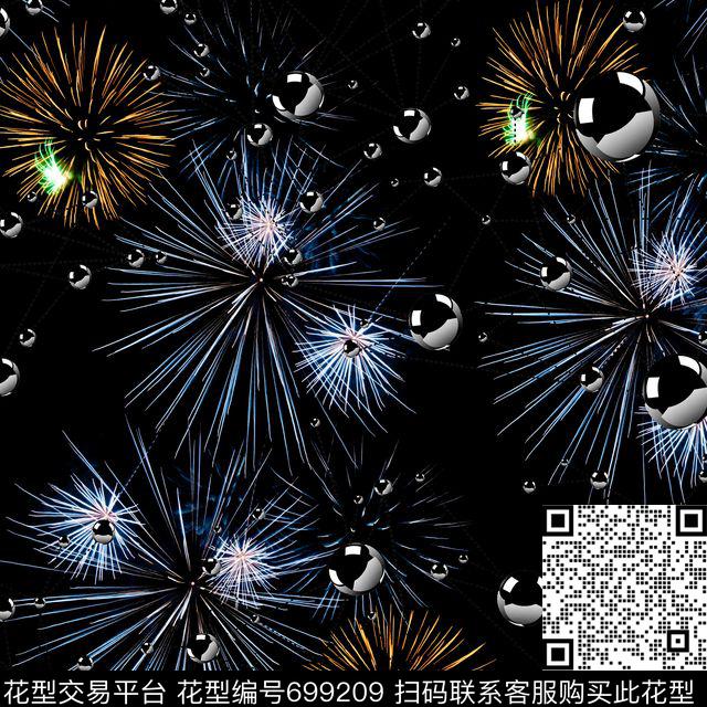 星空宇宙烟花烟火金属星球数码印花华亿平台下载（图片编号: 699209） - 瓦栏（Walan）