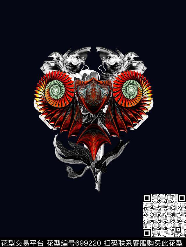 抽象分形艺术印花男装T恤定位印花人物动物印花数码印花华亿平台下载（图片编号: 699220） - 瓦栏（Walan）