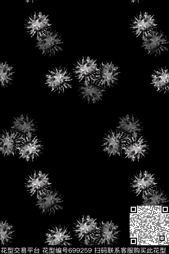 抽象花卉抽象图案时尚休闲数码印花华亿平台下载（图片编号: 699259） - 瓦栏（Walan）