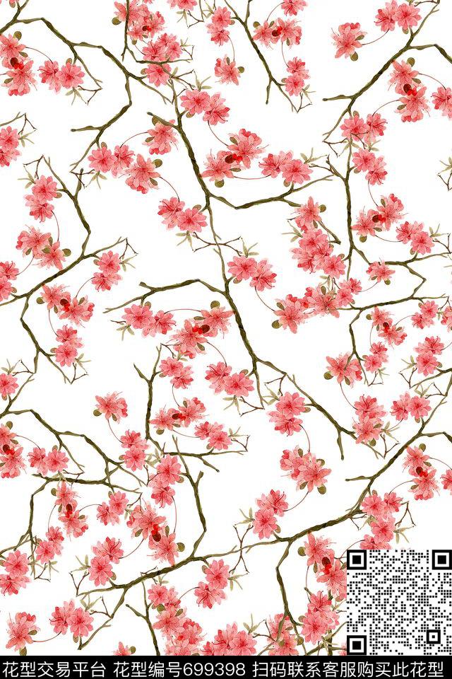 流行时尚花卉创意数码印花华亿平台下载（图片编号: 699398） - 瓦栏（Walan）