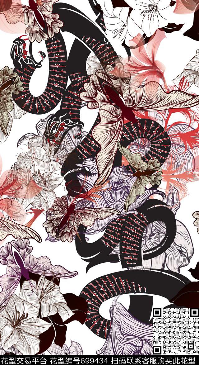 花卉泳装衬衫数码印花华亿平台下载（图片编号: 699434） - 瓦栏（Walan）