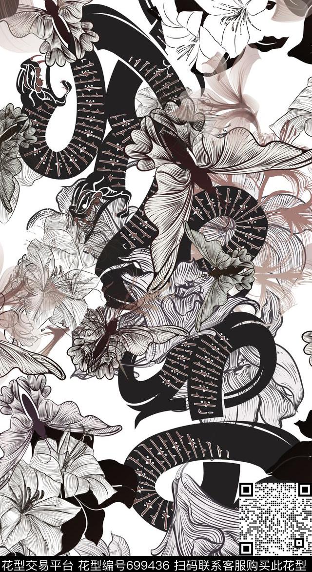 花卉泳装衬衫数码印花华亿平台下载（图片编号: 699436） - 瓦栏（Walan）