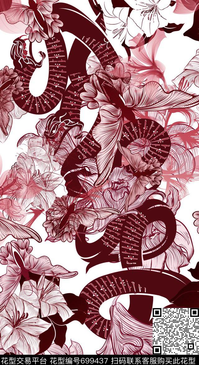 花卉泳装衬衫数码印花华亿平台下载（图片编号: 699437） - 瓦栏（Walan）