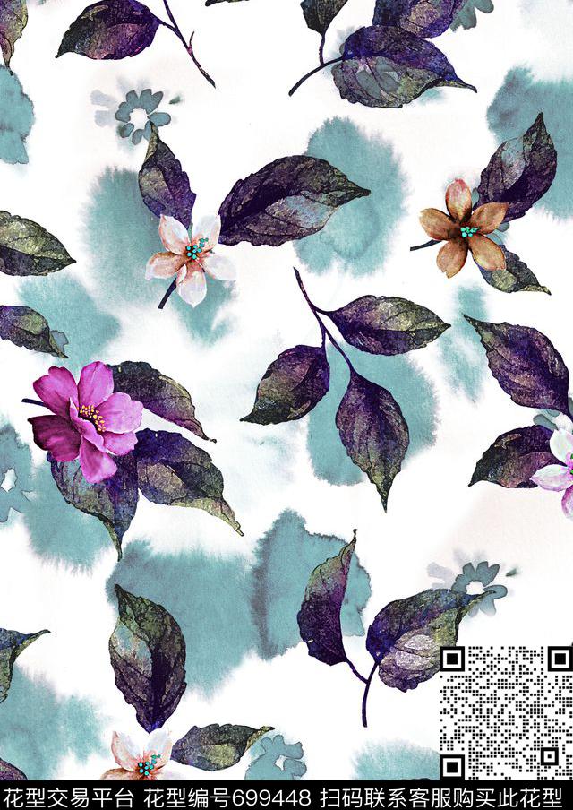 树叶叶子抽象数码印花华亿平台下载（图片编号: 699448） - 瓦栏（Walan）