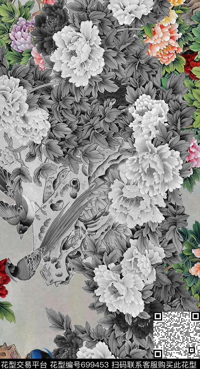peoniesChinesewind数码印花华亿平台下载（图片编号: 699453） - 瓦栏（Walan）