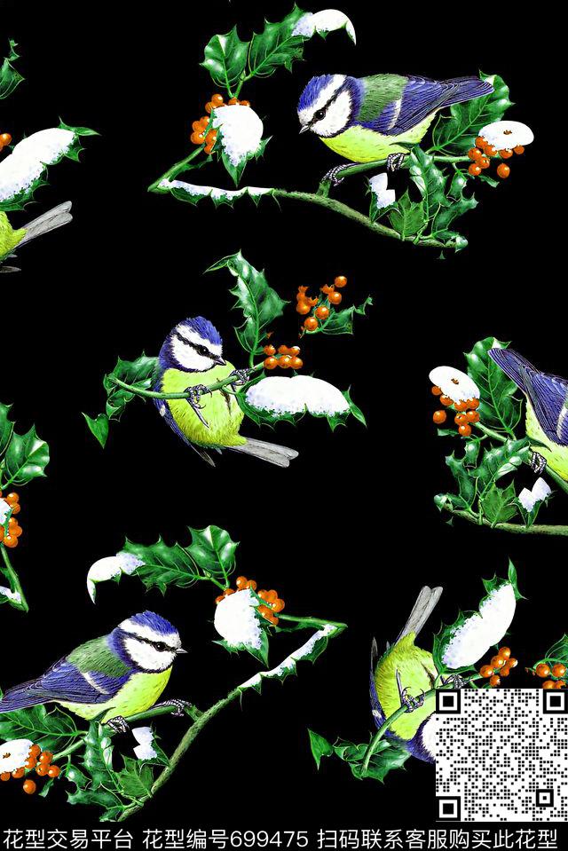 抽象手绘满版时尚花鸟花鸟最新高清数码花卉数码印花华亿平台下载（图片编号: 699475） - 瓦栏（Walan）