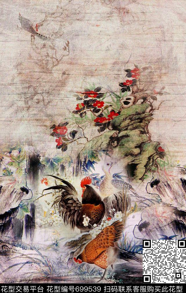 花朵花卉花鸟数码印花华亿平台下载（图片编号: 699539） - 瓦栏（Walan）