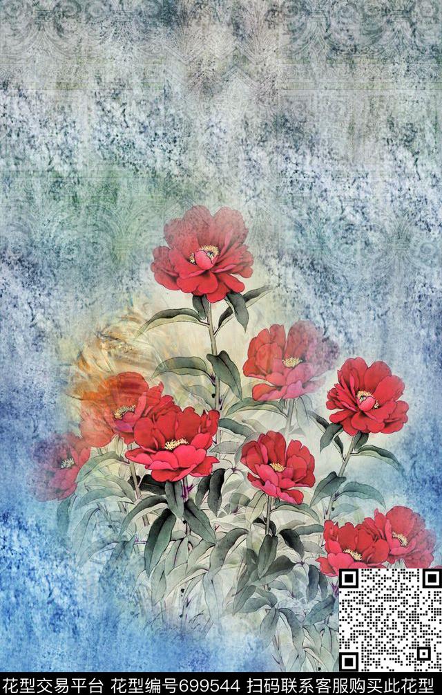 花朵花卉花鸟数码印花华亿平台下载（图片编号: 699544） - 瓦栏（Walan）