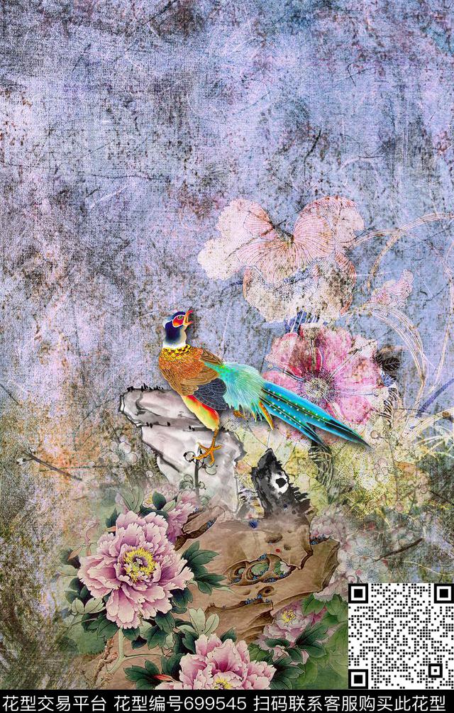 花朵花卉花鸟数码印花华亿平台下载（图片编号: 699545） - 瓦栏（Walan）
