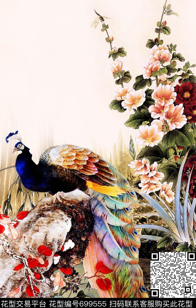 花鸟花朵花卉数码印花华亿平台下载（图片编号: 699555） - 瓦栏（Walan）
