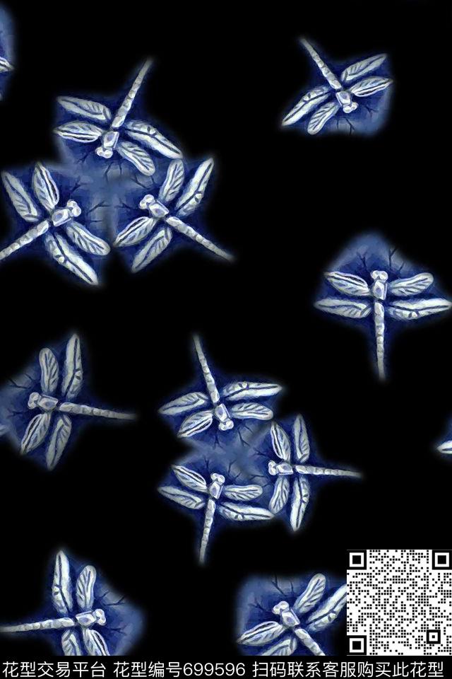 时尚休闲昆虫鸟昆虫图案数码印花华亿平台下载（图片编号: 699596） - 瓦栏（Walan）