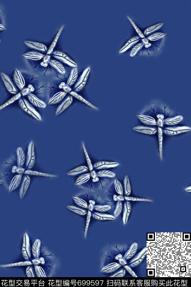 时尚休闲昆虫鸟昆虫图案数码印花华亿平台下载（图片编号: 699597） - 瓦栏（Walan）