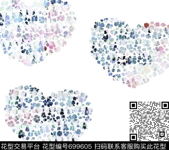 花卉爱心数码印花华亿平台下载（图片编号: 699605） - 瓦栏（Walan）