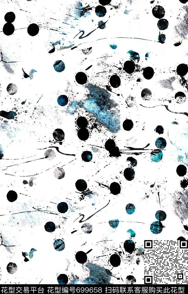 点子抽象云纹数码印花华亿平台下载（图片编号: 699658） - 瓦栏（Walan）