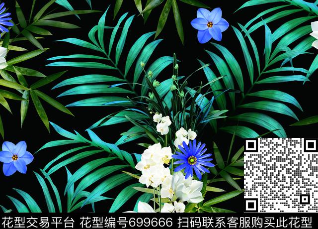 莫妮卡-大牌华亿平台定位花热带华亿平台数码印花华亿平台下载（图片编号: 699666） - 瓦栏（Walan）