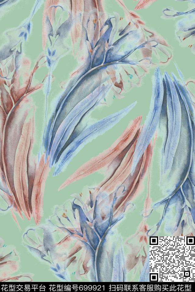 魔幻手绘兰花数码印花华亿平台下载（图片编号: 699921） - 瓦栏（Walan）