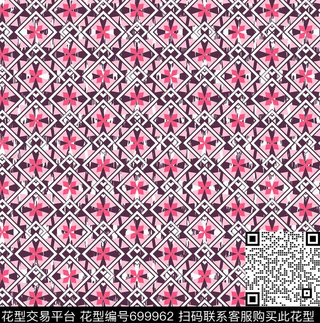 时尚简单瓷砖花时尚泳装几何图形传统印花华亿平台下载（图片编号: 699962） - 瓦栏（Walan）