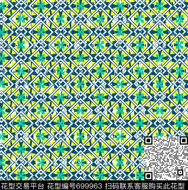 时尚简单瓷砖花时尚泳装几何图形传统印花华亿平台下载（图片编号: 699963） - 瓦栏（Walan）