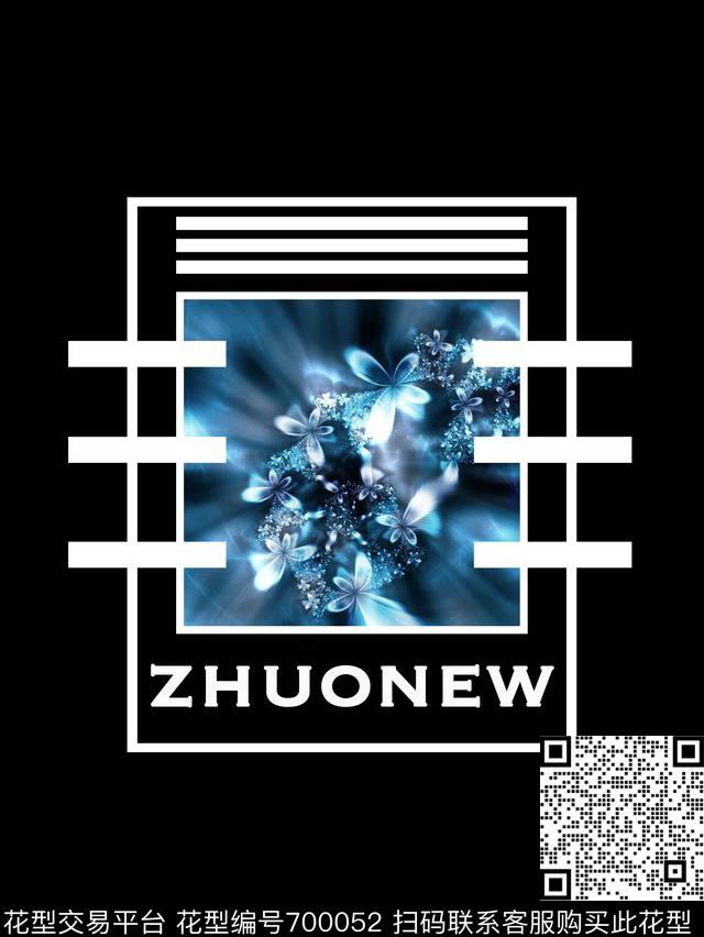 时尚男装男装T桖胸花潮流男装数码印花华亿平台下载（图片编号: 700052） - 瓦栏（Walan）