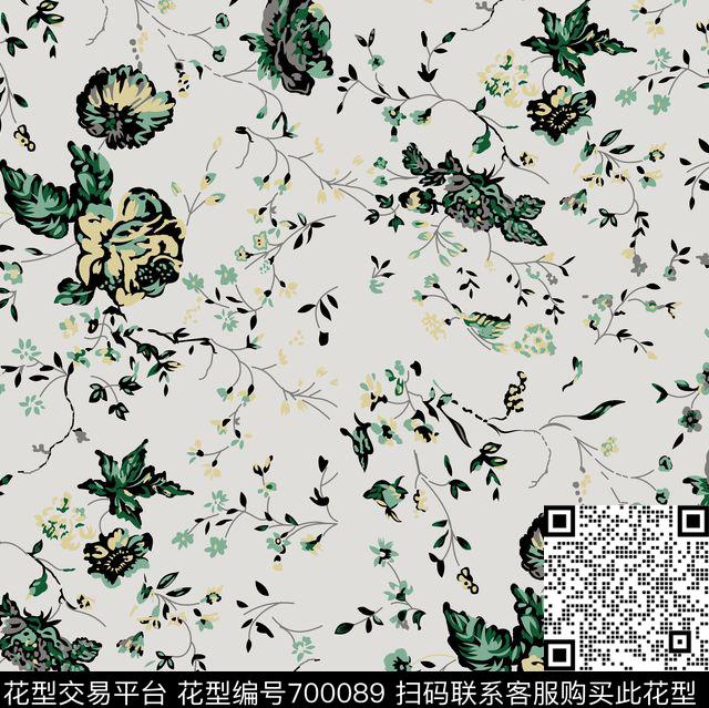 大花乱花小碎花传统印花华亿平台下载（图片编号: 700089） - 瓦栏（Walan）