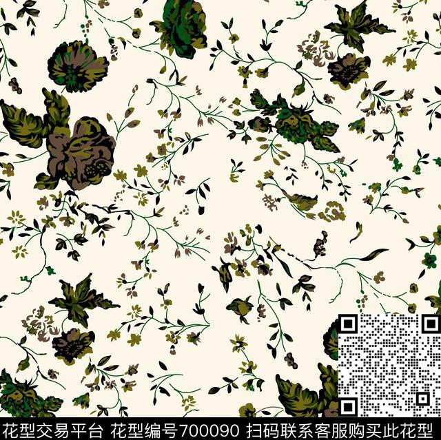 大花乱花小碎花传统印花华亿平台下载（图片编号: 700090） - 瓦栏（Walan）