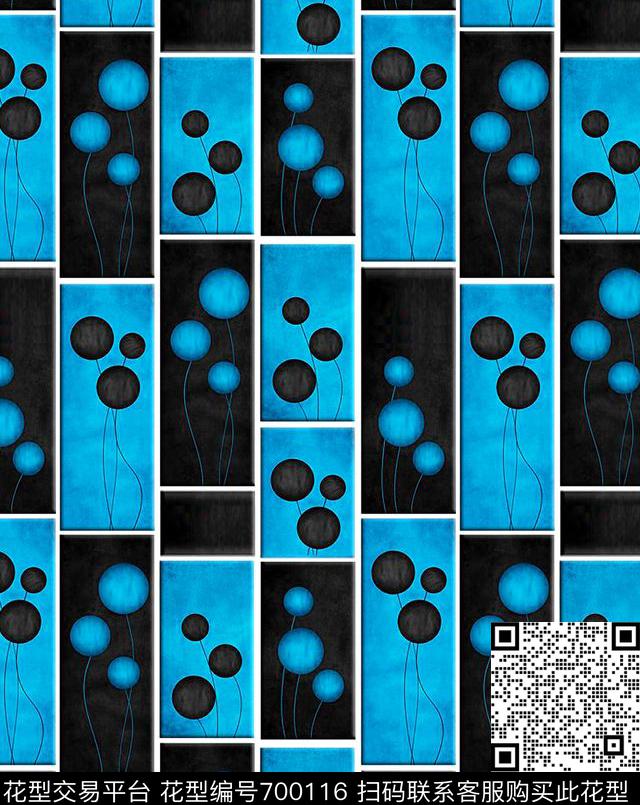 几何波点格子传统印花华亿平台下载（图片编号: 700116） - 瓦栏（Walan）