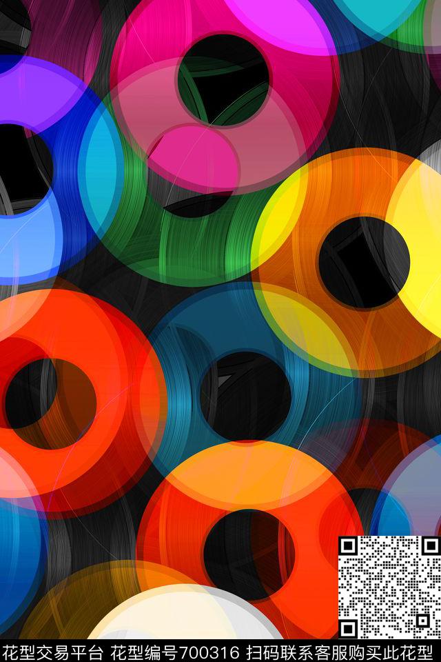 绚丽色彩圆形家纺数码印花华亿平台下载（图片编号: 700316） - 瓦栏（Walan）