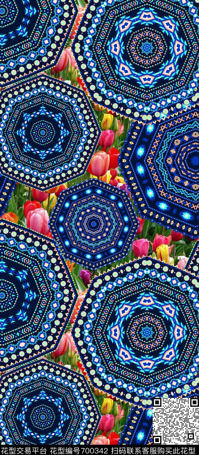 郁金香花卉MAX-女装花卉数码印花华亿平台下载（图片编号: 700342） - 瓦栏（Walan）