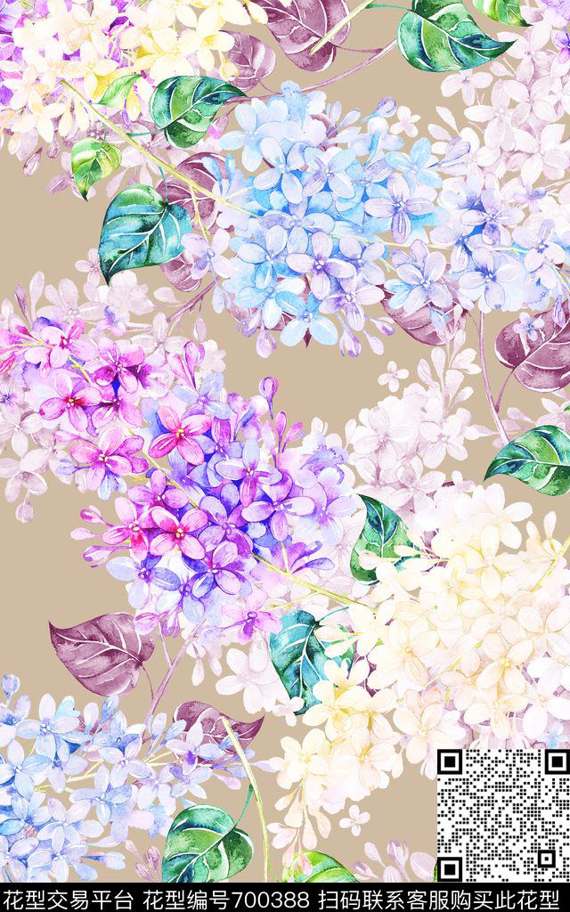 小碎花花朵花卉数码印花华亿平台下载（图片编号: 700388） - 瓦栏（Walan）