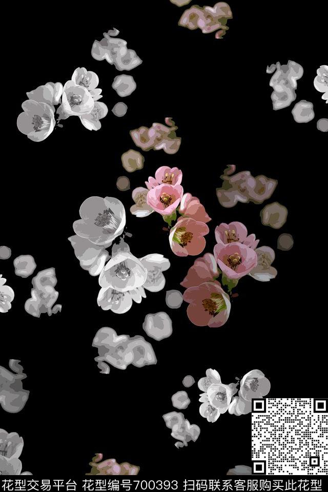 时尚休闲青蓝雅韵系列植物花卉传统印花华亿平台下载（图片编号: 700393） - 瓦栏（Walan）