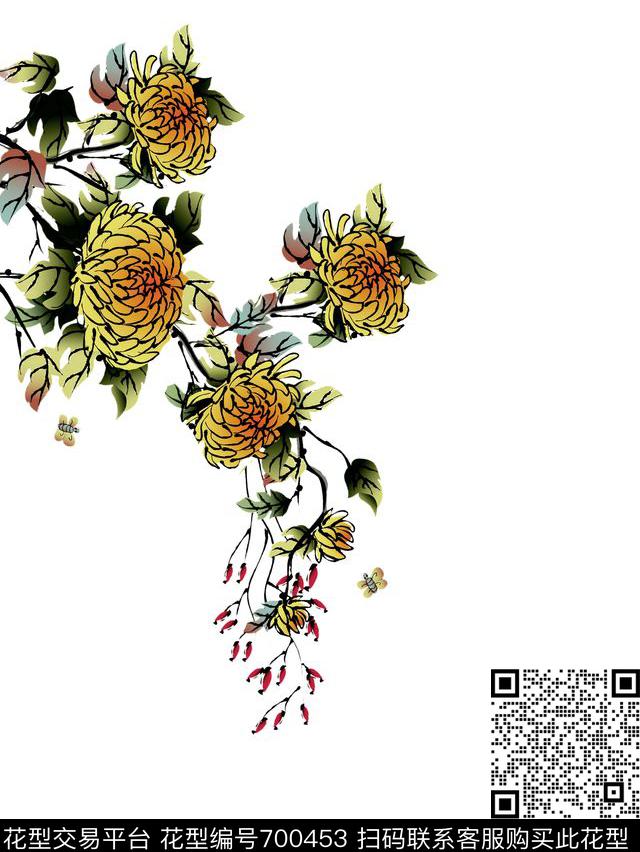 时尚男装男装T桖胸花潮牌男装数码印花华亿平台下载（图片编号: 700453） - 瓦栏（Walan）