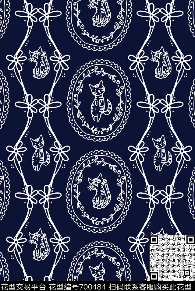 卡通几何花边传统印花华亿平台下载（图片编号: 700484） - 瓦栏（Walan）