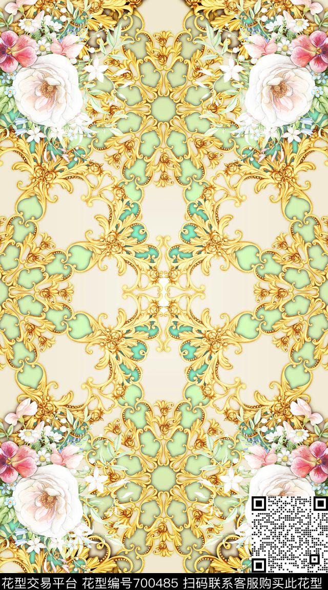 巴洛克洛可可轻古典数码印花华亿平台下载（图片编号: 700485） - 瓦栏（Walan）