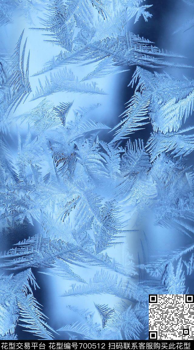 雪花白雪结晶体数码印花华亿平台下载（图片编号: 700512） - 瓦栏（Walan）