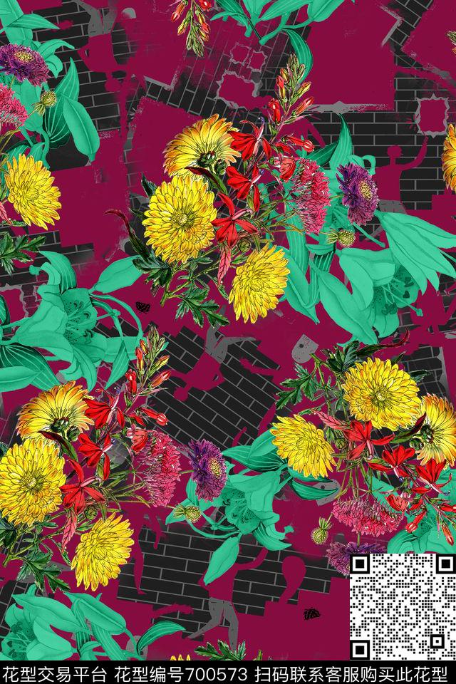 女装花卉数码数码印花华亿平台下载（图片编号: 700573） - 瓦栏（Walan）