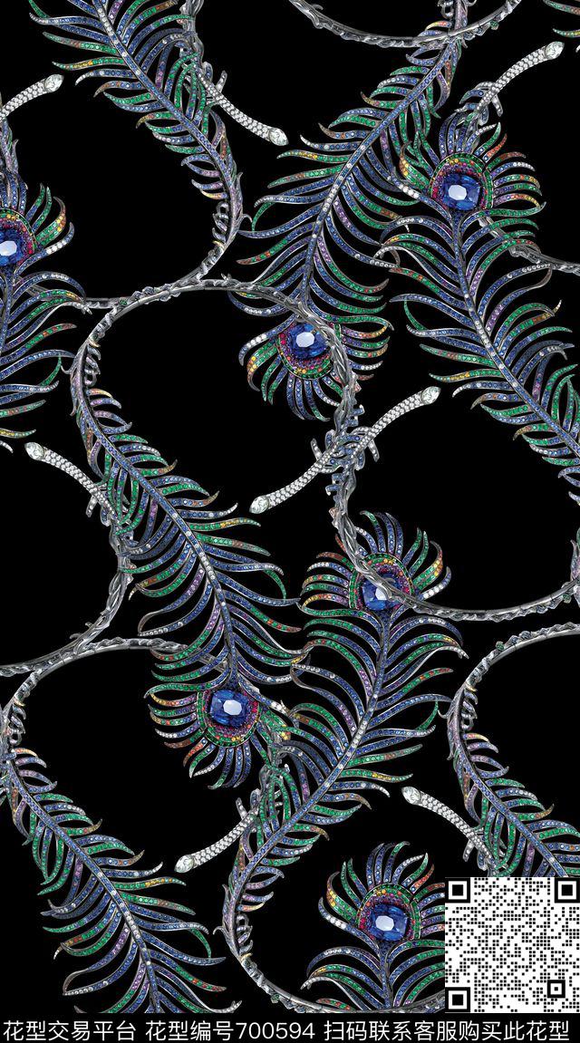 珠宝羽毛砖石数码印花华亿平台下载（图片编号: 700594） - 瓦栏（Walan）