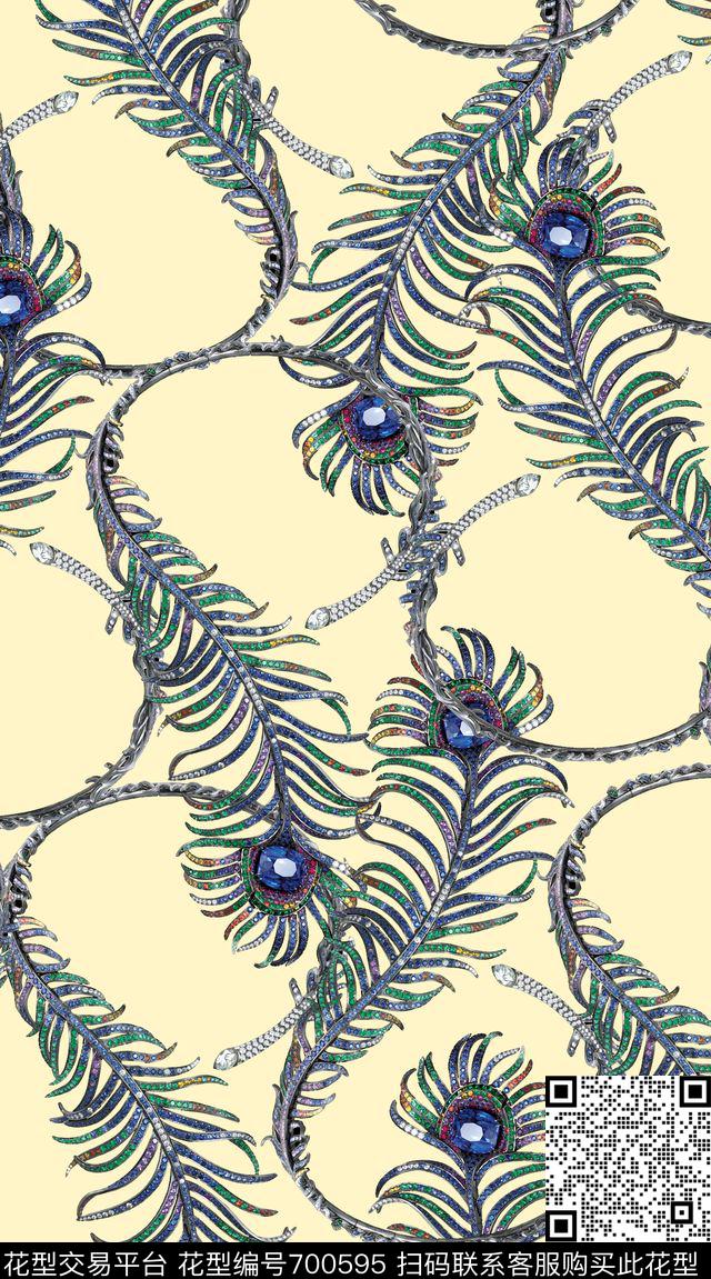 珠宝羽毛砖石数码印花华亿平台下载（图片编号: 700595） - 瓦栏（Walan）