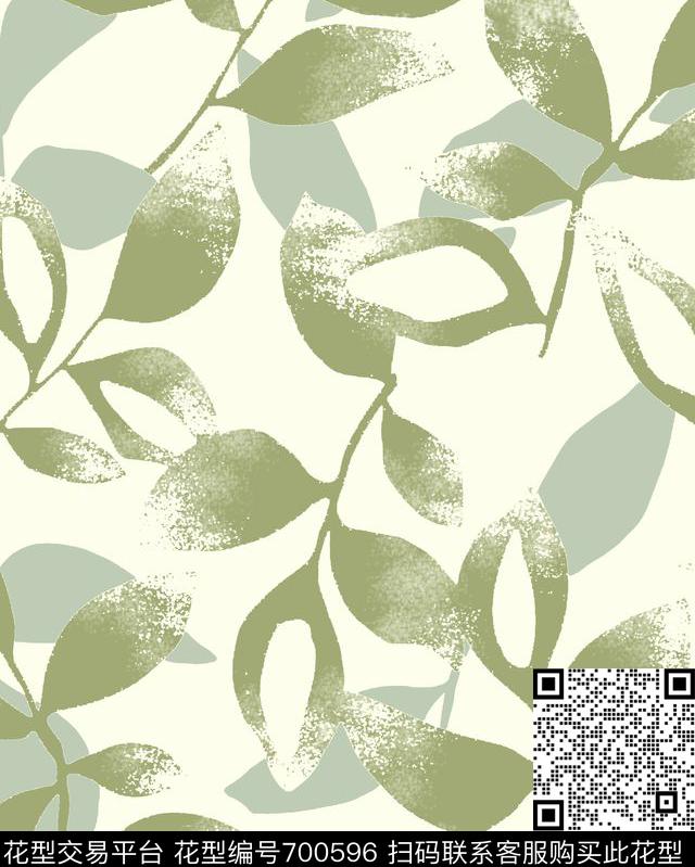 肌理渐变叶子数码印花华亿平台下载（图片编号: 700596） - 瓦栏（Walan）