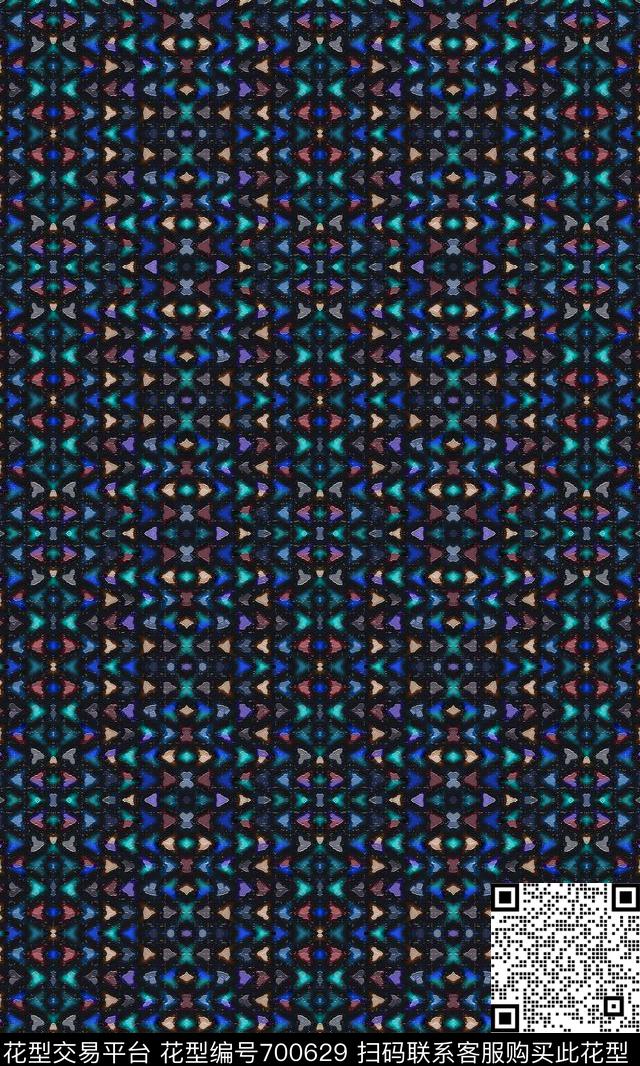 晶格迷彩几何炫彩抽象时尚数码印花华亿平台下载（图片编号: 700629） - 瓦栏（Walan）