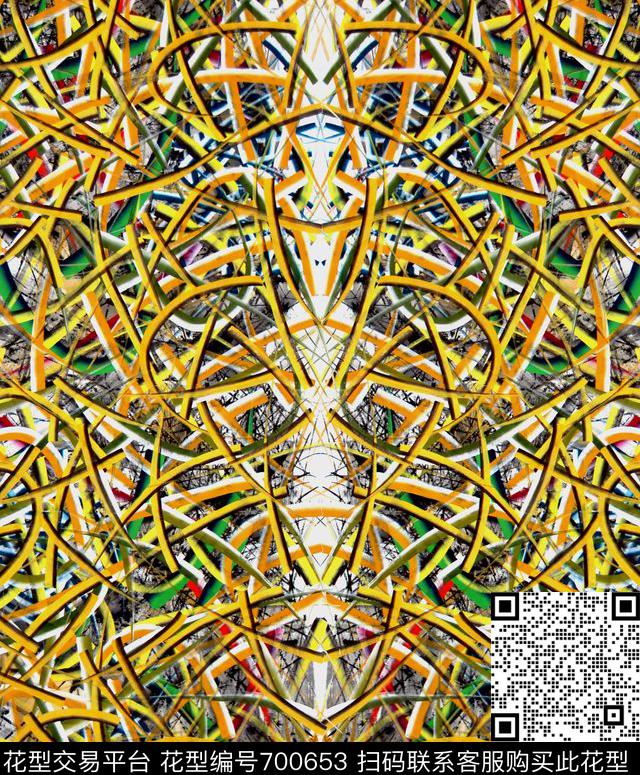 抽象手绘风格定位传统印花华亿平台下载（图片编号: 700653） - 瓦栏（Walan）