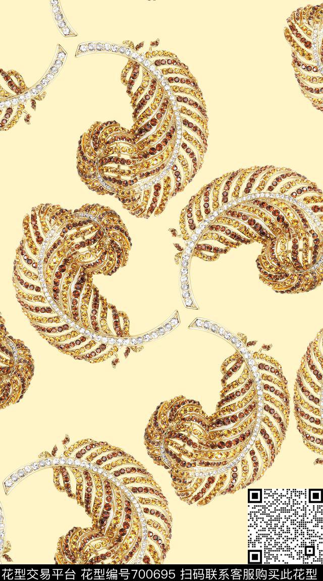 珠宝羽毛砖石数码印花华亿平台下载（图片编号: 700695） - 瓦栏（Walan）