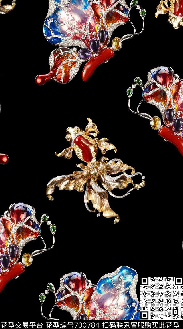 珠宝饰品金鱼数码印花华亿平台下载（图片编号: 700784） - 瓦栏（Walan）