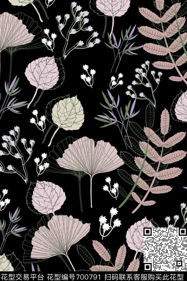 郁金香牵牛花小碎花传统印花华亿平台下载（图片编号: 700791） - 瓦栏（Walan）