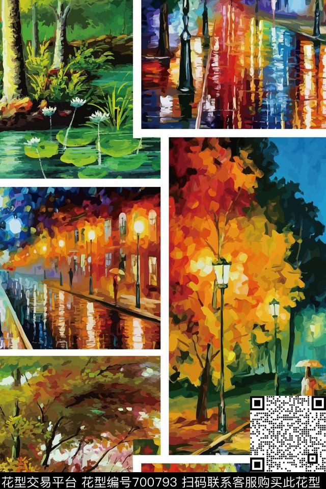 建筑森林松树数码印花华亿平台下载（图片编号: 700793） - 瓦栏（Walan）