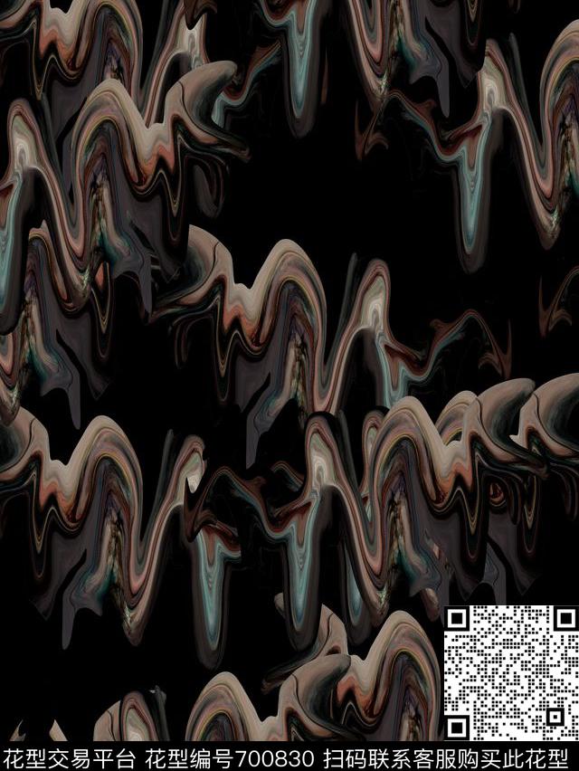 时尚男装潮牌男装抽象数码印花华亿平台下载（图片编号: 700830） - 瓦栏（Walan）