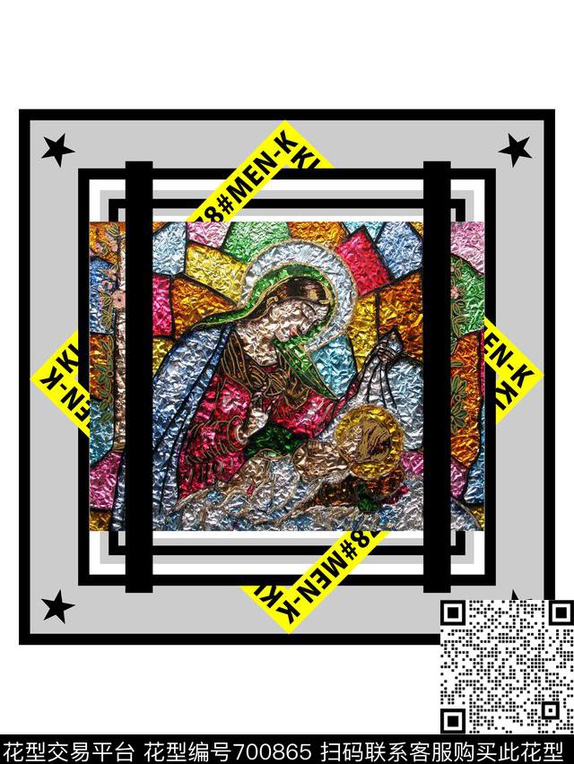 宫廷欧美几何数码印花华亿平台下载（图片编号: 700865） - 瓦栏（Walan）