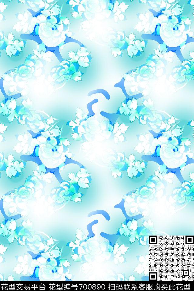 碎花清新格子数码印花华亿平台下载（图片编号: 700890） - 瓦栏（Walan）