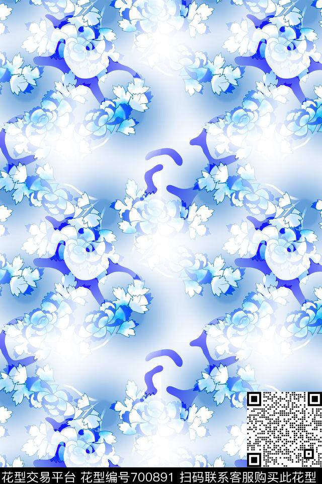 碎花清新格子数码印花华亿平台下载（图片编号: 700891） - 瓦栏（Walan）